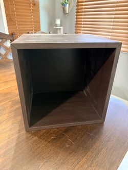 IKEA Dark Brown Wood Cube Storage Shelf
