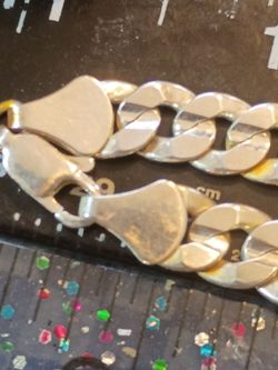925 silver plated Cuban link chain 10 inches long with lobster clamps