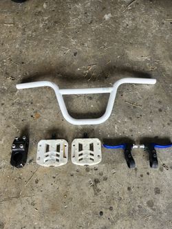 Haro stem handlebars pedals and brake levers lot