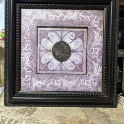 Wooden Framed Art-Scroll Medallion
