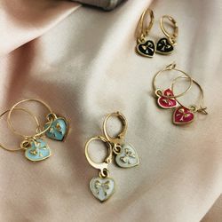 Beautiful Set Of Heart Necklace And Earrings