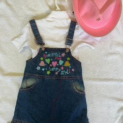 Girl Jumper Dress Cowgirl Set 2T Toddler Size