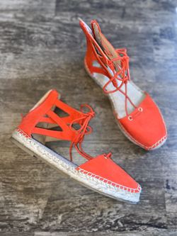 Coral/Red Espadrilles Size 7