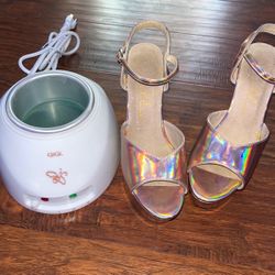 Halo Pink Heels (8) + Wax Warmer(barely used)