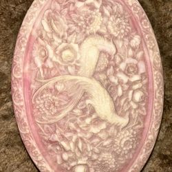 Vintage Hand carved Incolay Stone Jewelry Box