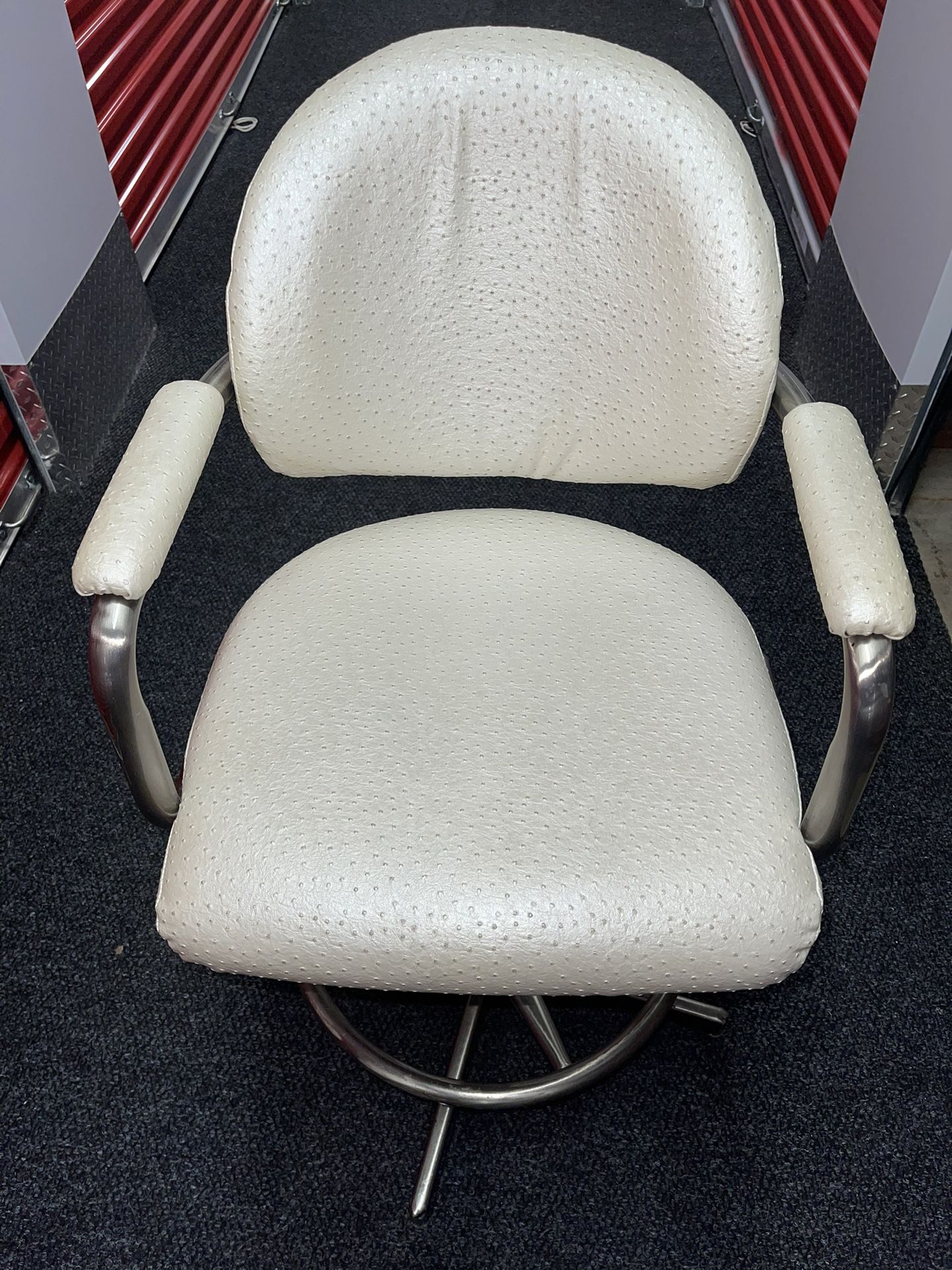 2 Vintage Ostrich Upholstered Heavy Duty Stools