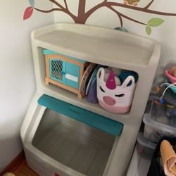 Toy Storage Bin With Shelf 