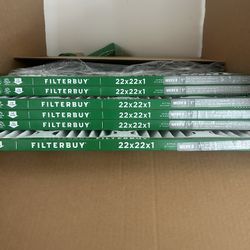 6 Filterbuy brand New AC Filters 22 X 22 X1 