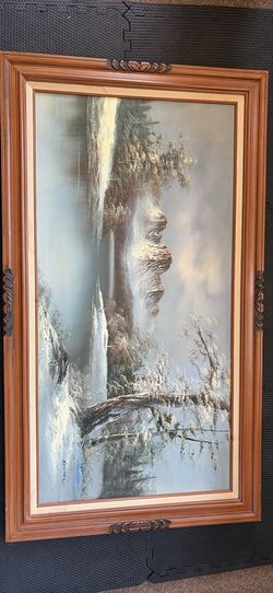 Winter oil painting