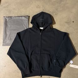 Black Essentials Zip Up