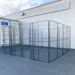 (NEW) $360 Dog 16-Panel Playpen, 10x10x5ft Tall Heavy Duty Pet Exercise Fence Crate Kennel Gate