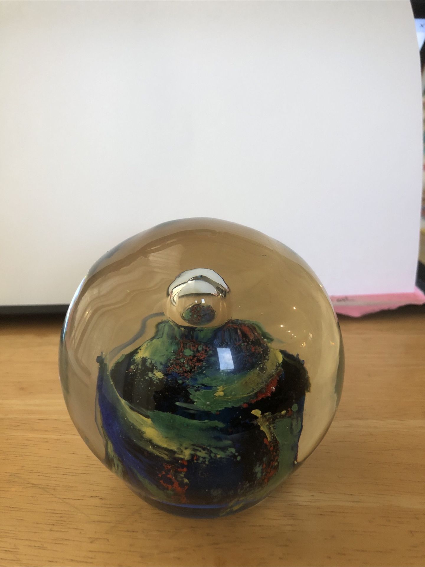 Earth with Bubble Paperweight