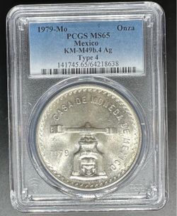 Mexico - 1979-Mo Una Onza Silver Coin - PCGS MS65