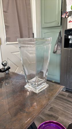 Tall glass vase