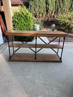 Industrial Wood and Metal Console Table