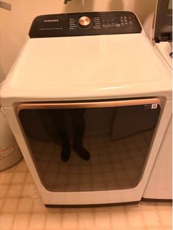 Samsung Smart Washer & Dryer Set – Ivory – 5.5 cu ft Washer / 7.4 cu ft Dryer