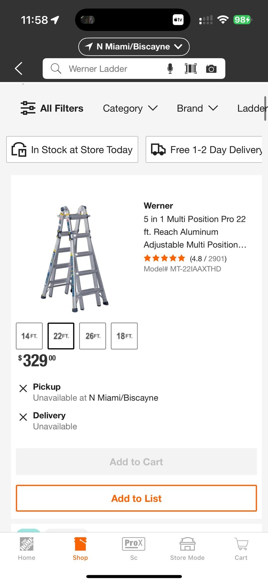 Werner Multi Position Pro 22’ Ladder