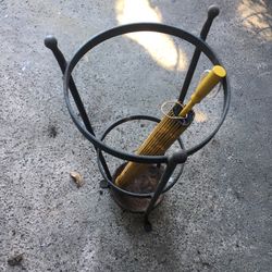 Midcentury Iron Atomic Umbrella Stand