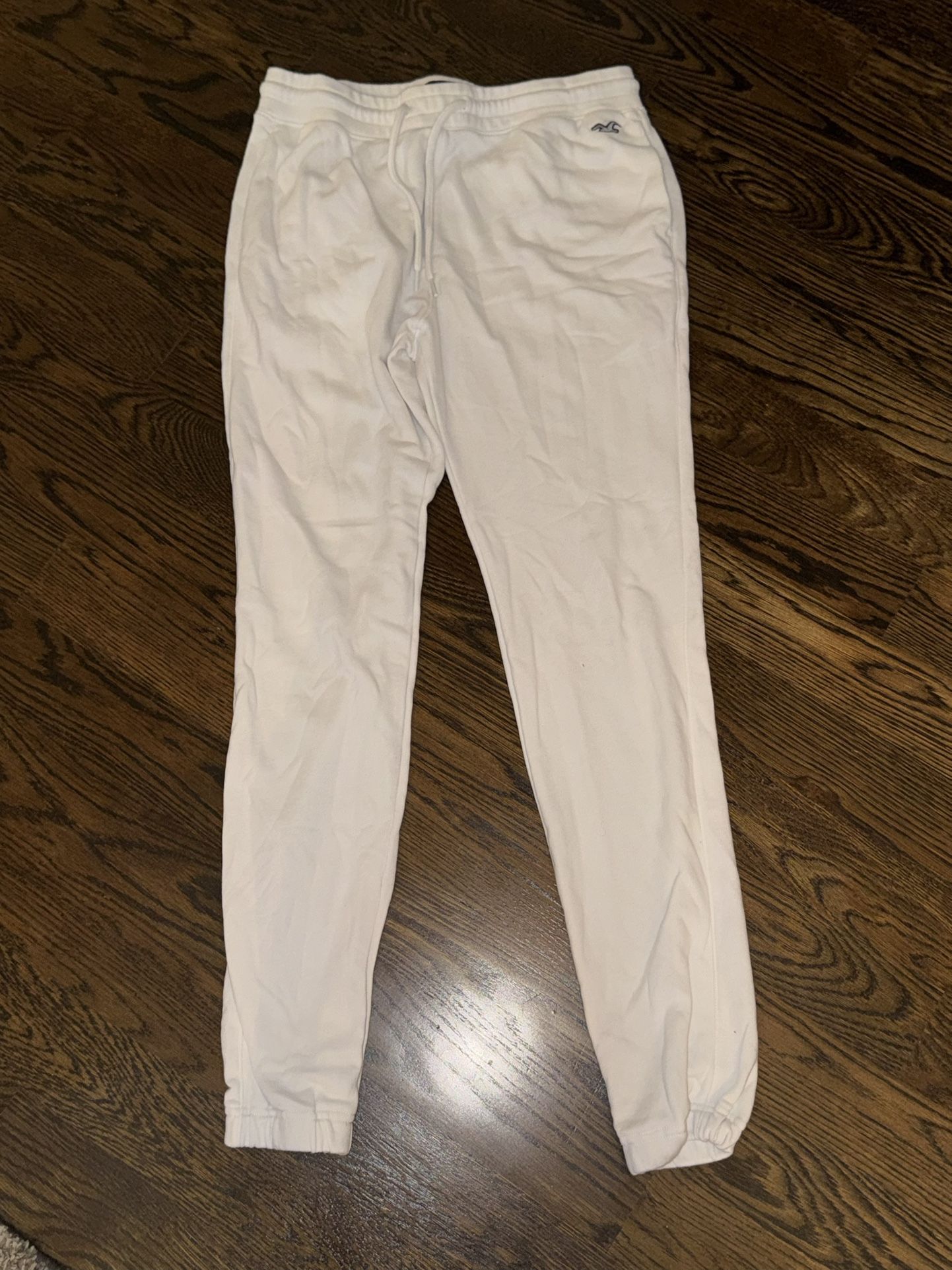 Men’s Hollister White Sweatpants Joggers, Medium