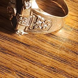 10k Black onyx versace medusa Ring