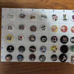 Various 1 Inch And 1.5 Inch  Button Pins $1 Each, 6 For $5