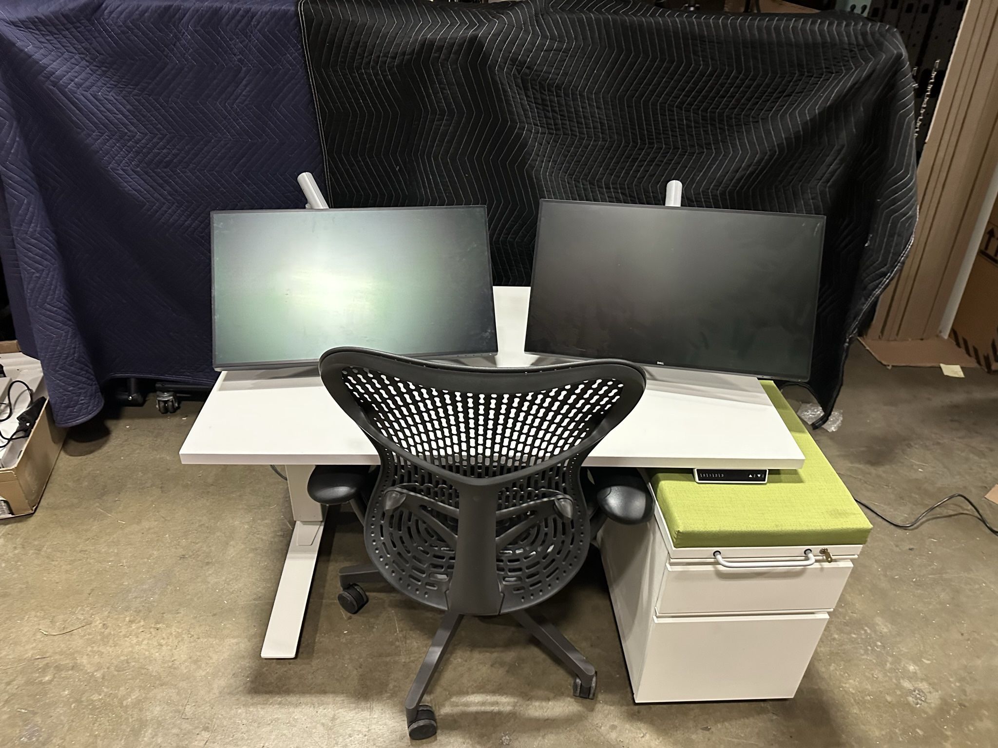 48x30 Haworth Standing Desk! Electric Height Adjustable Table! We Also Have Monitor Arms And File Cabs!