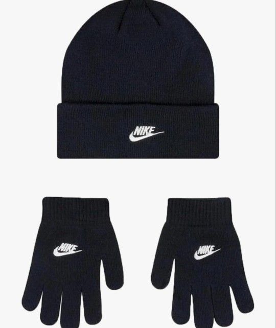 Nike Kids 2pc Futura Beanie Gloves Set
