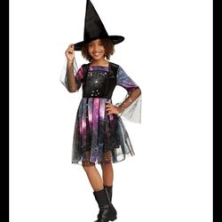 Luna Witch Girls Purple Tutu Halloween Dress & Hat Small (4-6) New Princess. 2 pc set witch dress & witch hat 