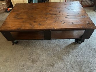 Rustic Notched Coffee Table