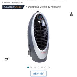 Honeywell 300 CFM Indoor Portable Evaporative Cooler, Fan & Humidifier with Detachable Tank, Carbon Dust Filter