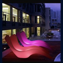 LED Outdoor Lounge Chairs - Set of 2 (Brand New)