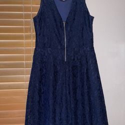 Elegant Navy Lace Dress