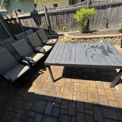 9-Piece Patio Dining Set with Extendable Table for Garden, Backyard PHI VILLA
