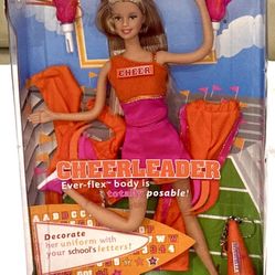 Barbie Cheerleader-2003 Mattel-with Ever-Flex Body-Totally Posable ! Vintage- New, Nrfb! 