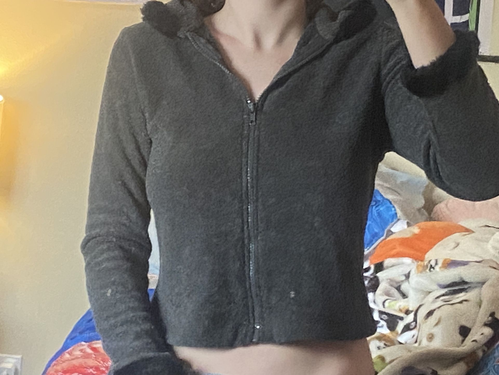 Womens Xs/small Fur Lined Zip Up