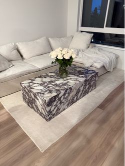 New calcatta Viola marble coffee table, genuine marble rectangular coffee table, free delivery ✅