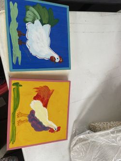 Chicken Rooster Paintings (2)