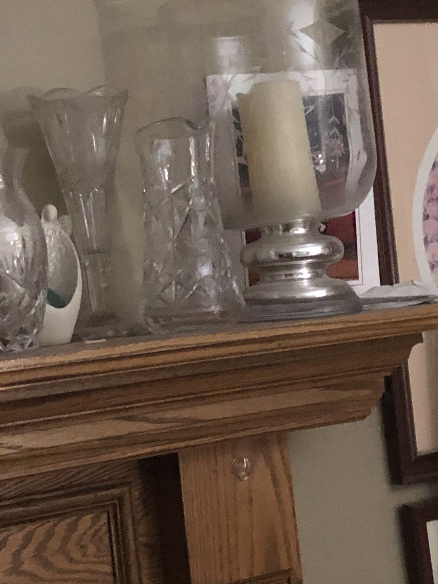 Two giant hurrican candle holders  