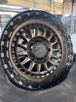 17” new lock off road rims bronze with black lug 6 lug Chevy gmc dodge Ranger bronco