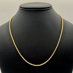 Jewelry 14k hollow yellow Cylinder 24” Chain necklace 7.6 grams 2.2mm