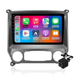 1+32G Android 13 Double Din Car Stereo for Chevrolet Silverado/GMC Sierra 2014-2018 with 10.1 Inch Touchscreen Radio Built-in Wireless Carplay/Android
