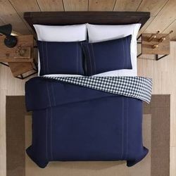 Eddie Bauer - Queen Comforter Set, Reversible Cotton Bedding with Matching Shams, Pre-Washed for Added Softness