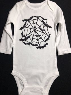 Halloween Baby Onesies... White with black glitter lettering.. $6 each