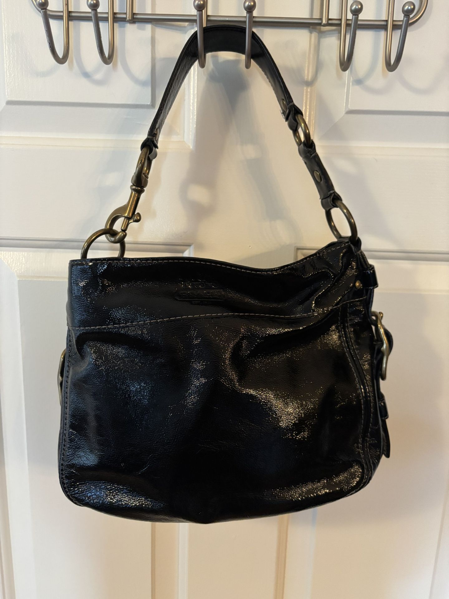 Coach Purse, Patent Leather, Black, Excellent Shape. Authentic.