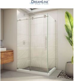 Enigma Air 48-3/8 in. x 76 in. Sliding Frameless Corner Shower Door