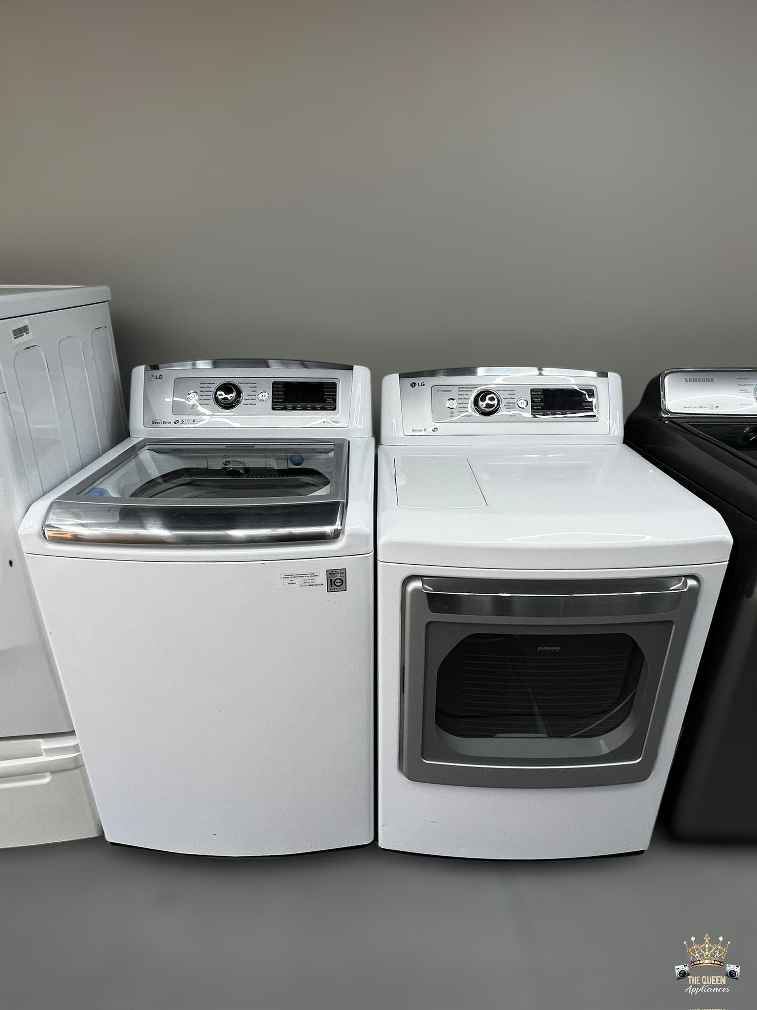 LG washer and electric dryer set.