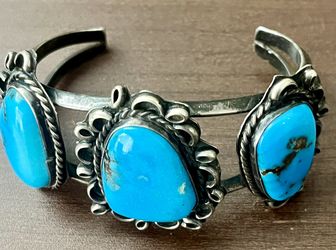 Vintage Navajo Sterling/turquoise Bracelet 