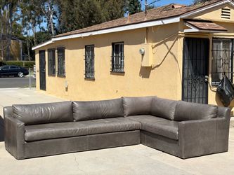 Restoration Hardware Maxwell Leather L- Sectional Couch - Delivery Available 🚚