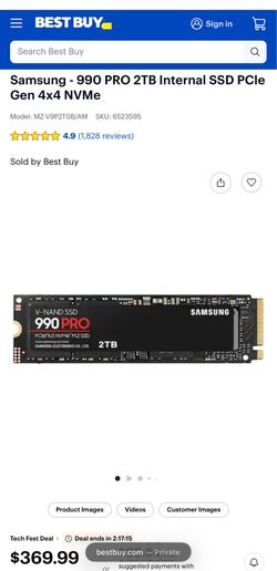 Samsung - 990 PRO 2TB Internal SSD PCle Gen 4x4 NVMe