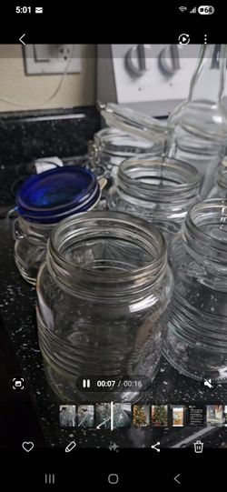 MASON JARS AND ASSORTED GLASS